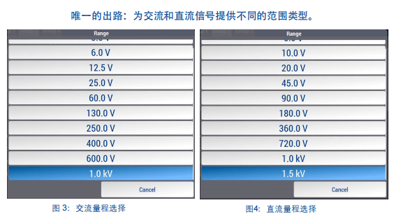 功率交直流量程选择